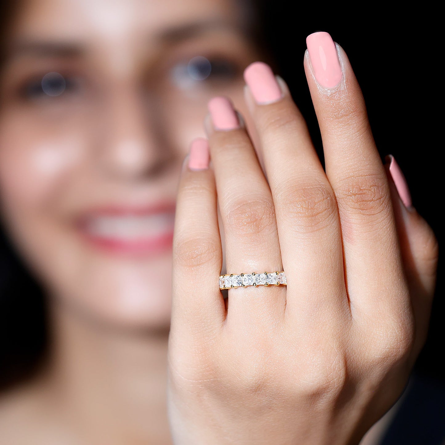 Certified Lab Grown Diamond Princess Cut Wedding Ring