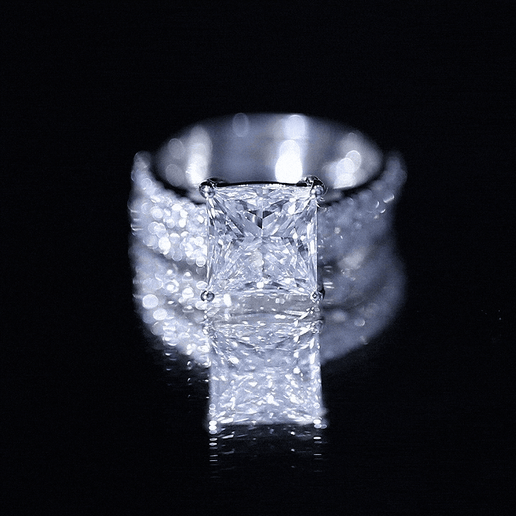 IGI Certified 2 Carat Lab Grown Diamond Princess Cut Bridal Ring Set