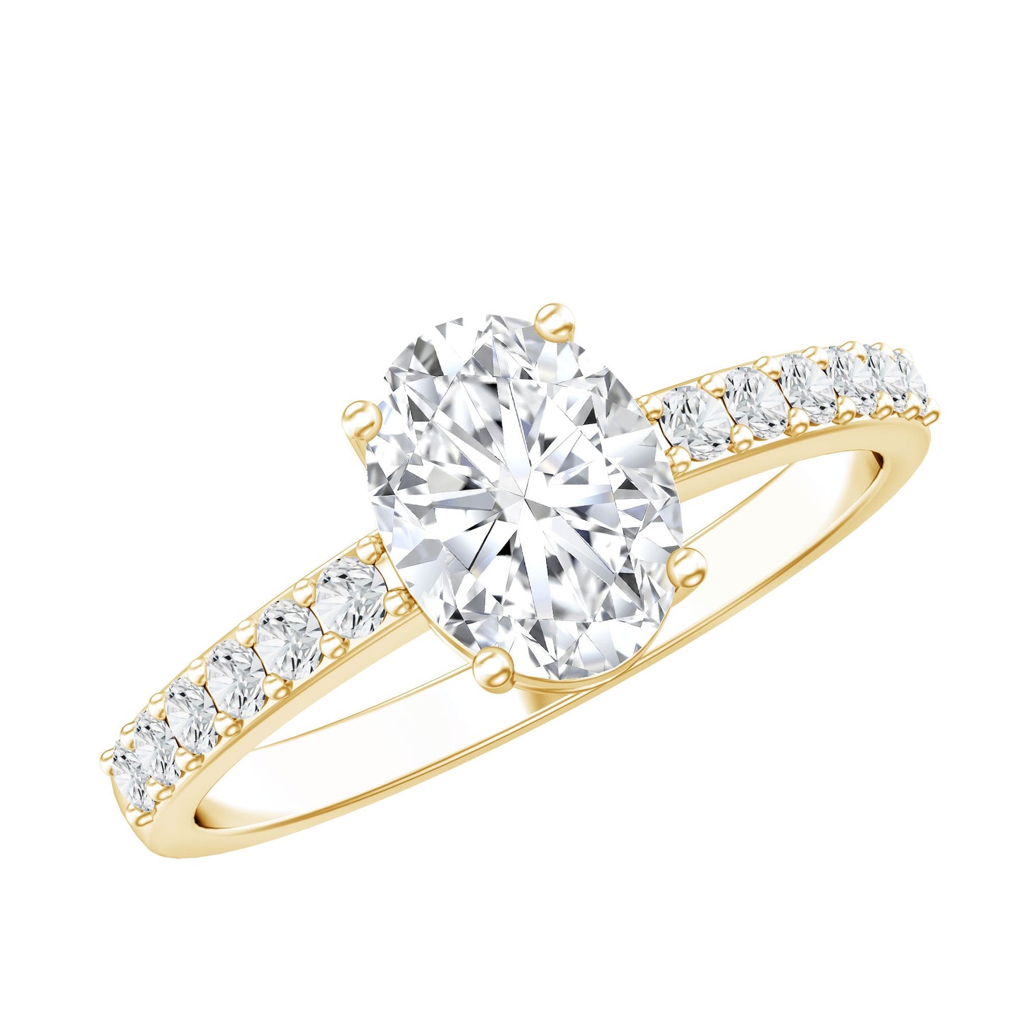 1 Carat Oval Shaped Lab Grown Diamond Engagement Ring with IGI Certificate