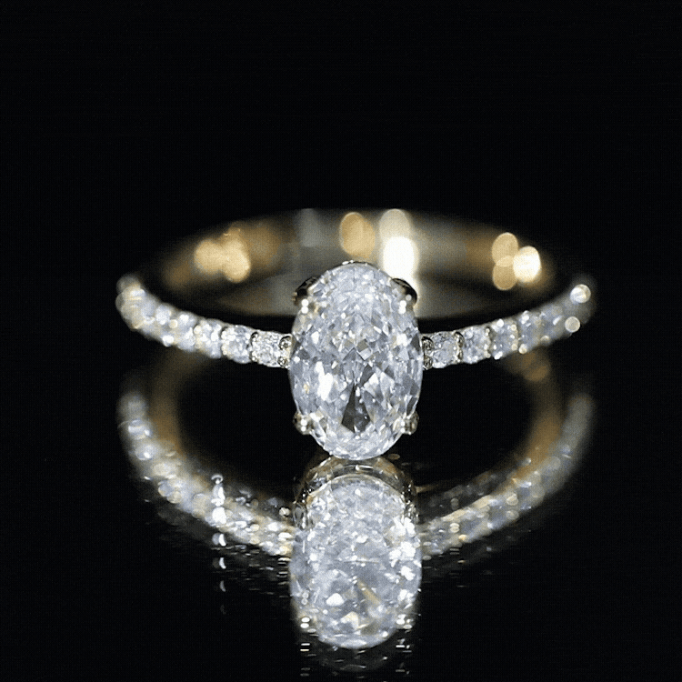 Lab Grown 2 Carat Diamond Oval Engagement Ring with IGI Certificate