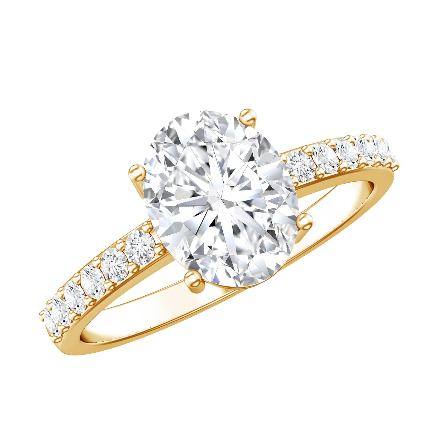 Lab Grown 2 Carat Diamond Oval Engagement Ring with IGI Certificate
