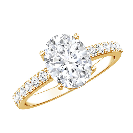 Lab Grown 2 Carat Diamond Oval Engagement Ring with IGI Certificate