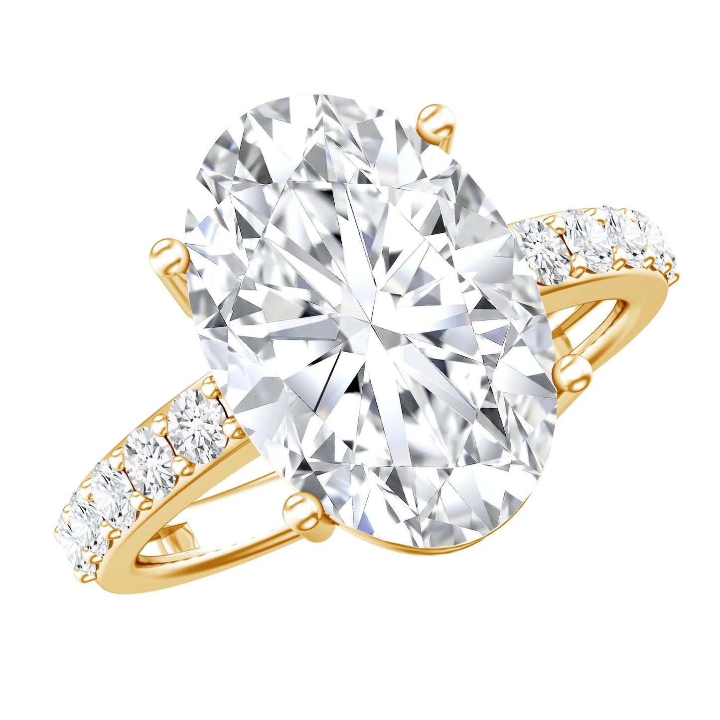 5 Carat Big Lab Grown Diamond Oval Engagement Ring with IGI Certificate