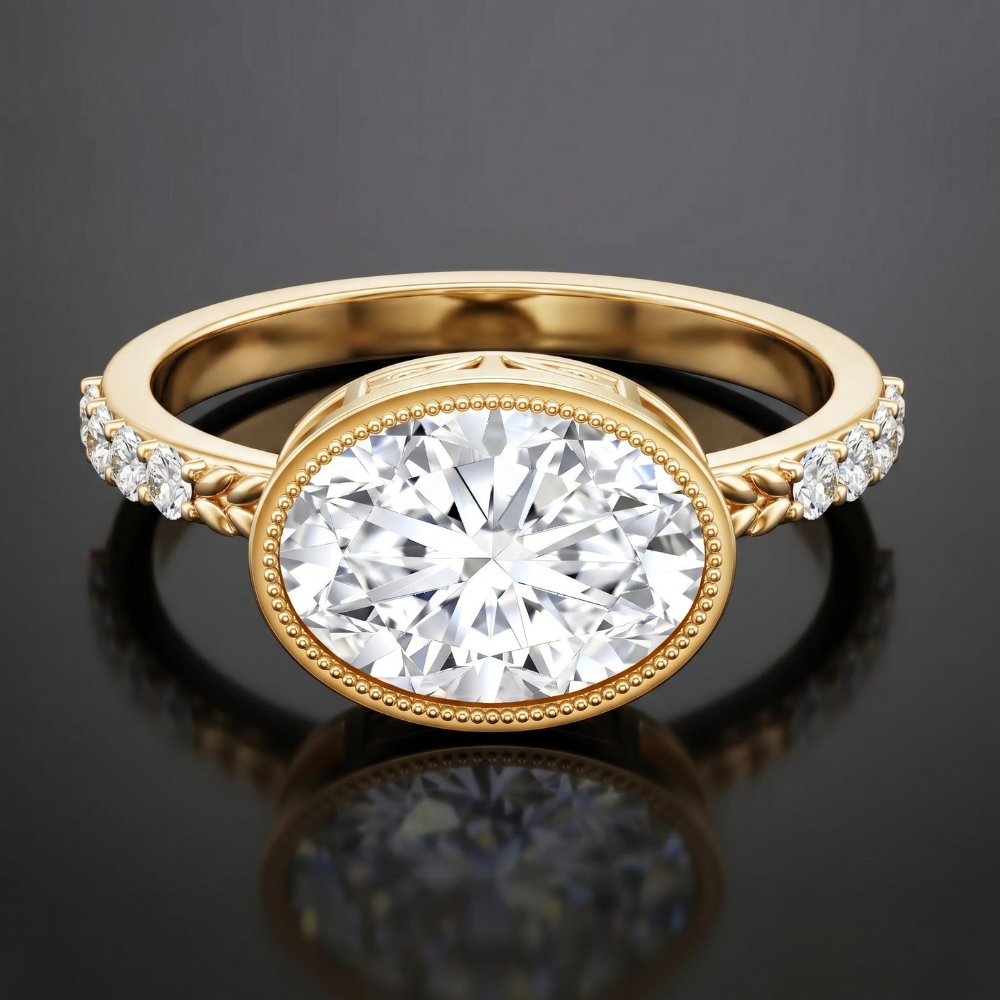 3 Carat Big Lab Grown Diamond Bezel Set Engagement Ring with IGI Certificate