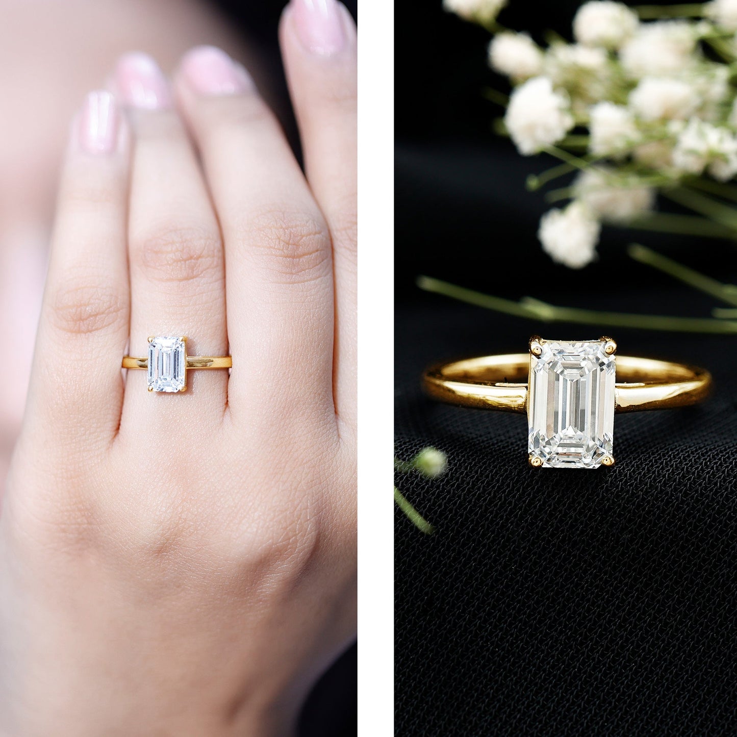 Emerald Cut 2 Carat Engagement Ring with IGI Certified Lab Diamond