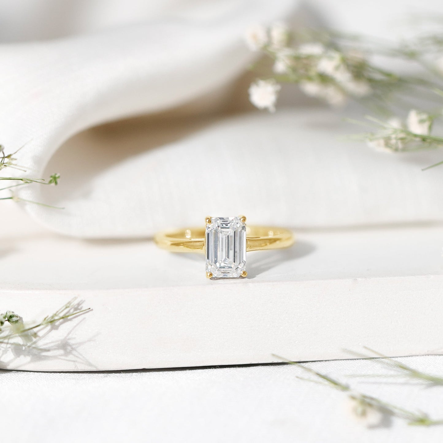 Emerald Cut 2 Carat Engagement Ring with IGI Certified Lab Diamond