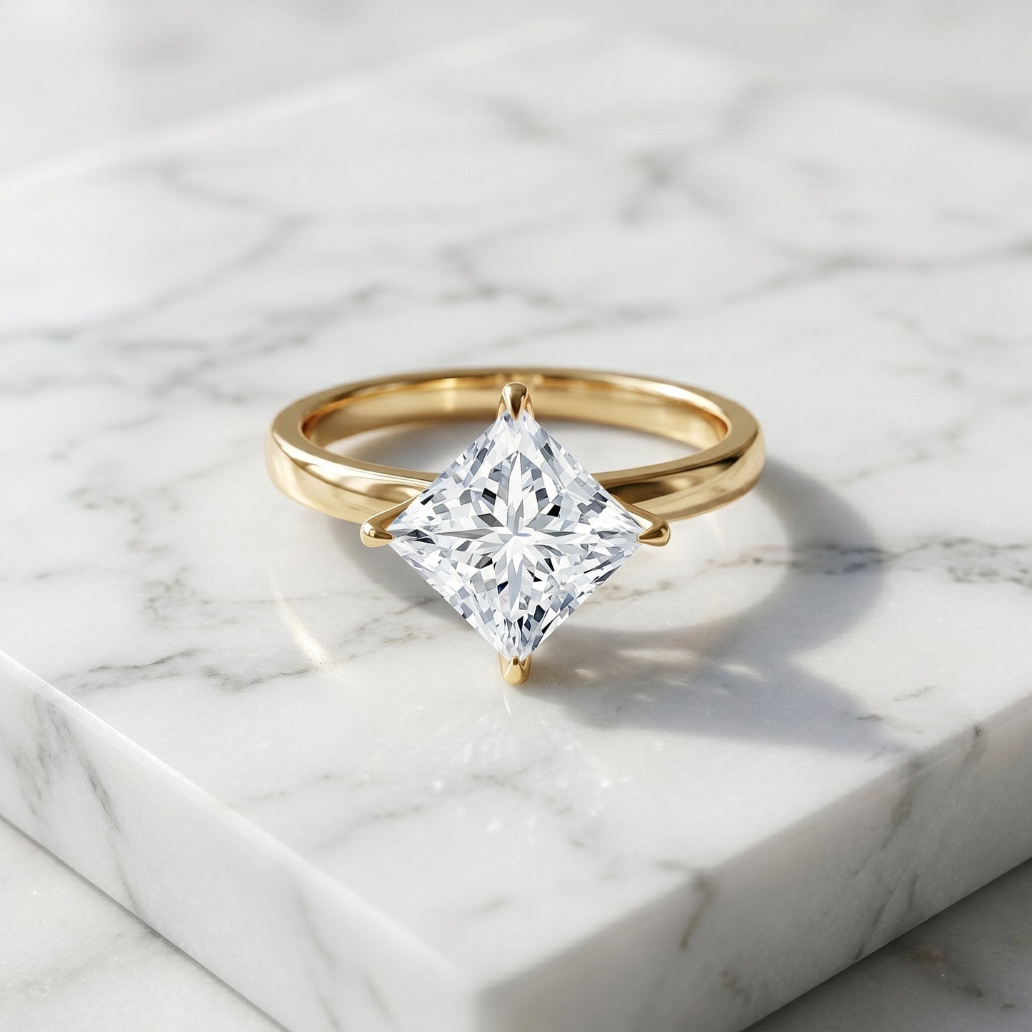 IGI Certified Lab Grown Diamond 3 Carat Princess Cut Engagement Ring