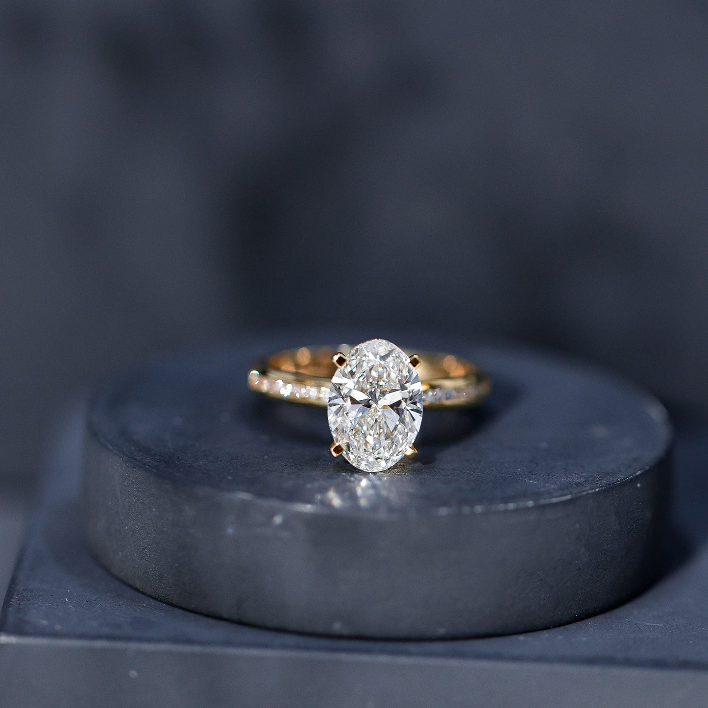 IGI Certified 3 Carat Lab Grown Diamond Oval Engagement Ring for Women