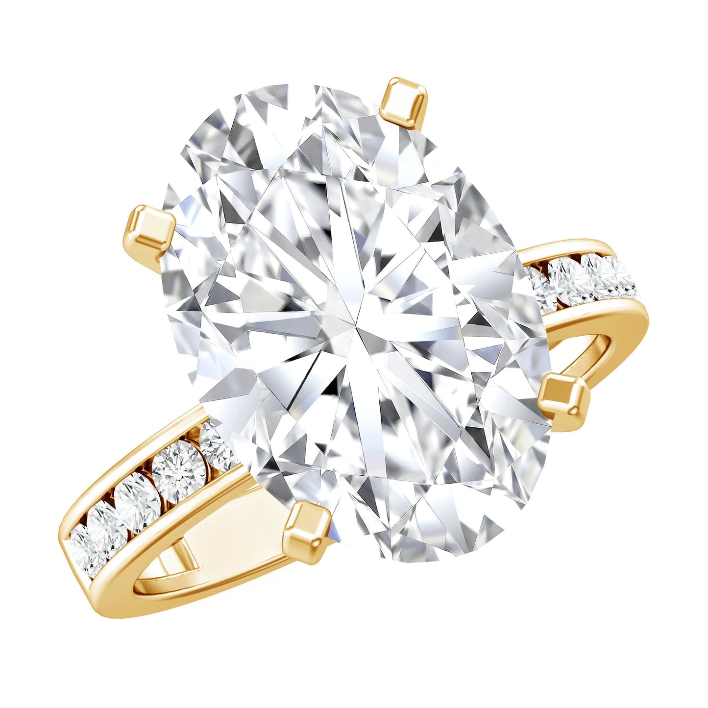 Oval Cut 5 Carat Lab Grown Diamond Big Engagement Ring with IGI Certificate