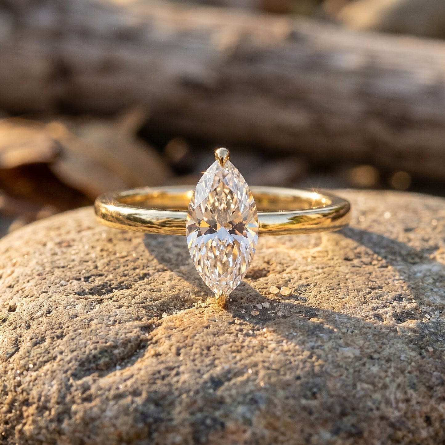 IGI Certified Lab Grown 1 Carat Diamond Marquise Engagement Ring Solitaire