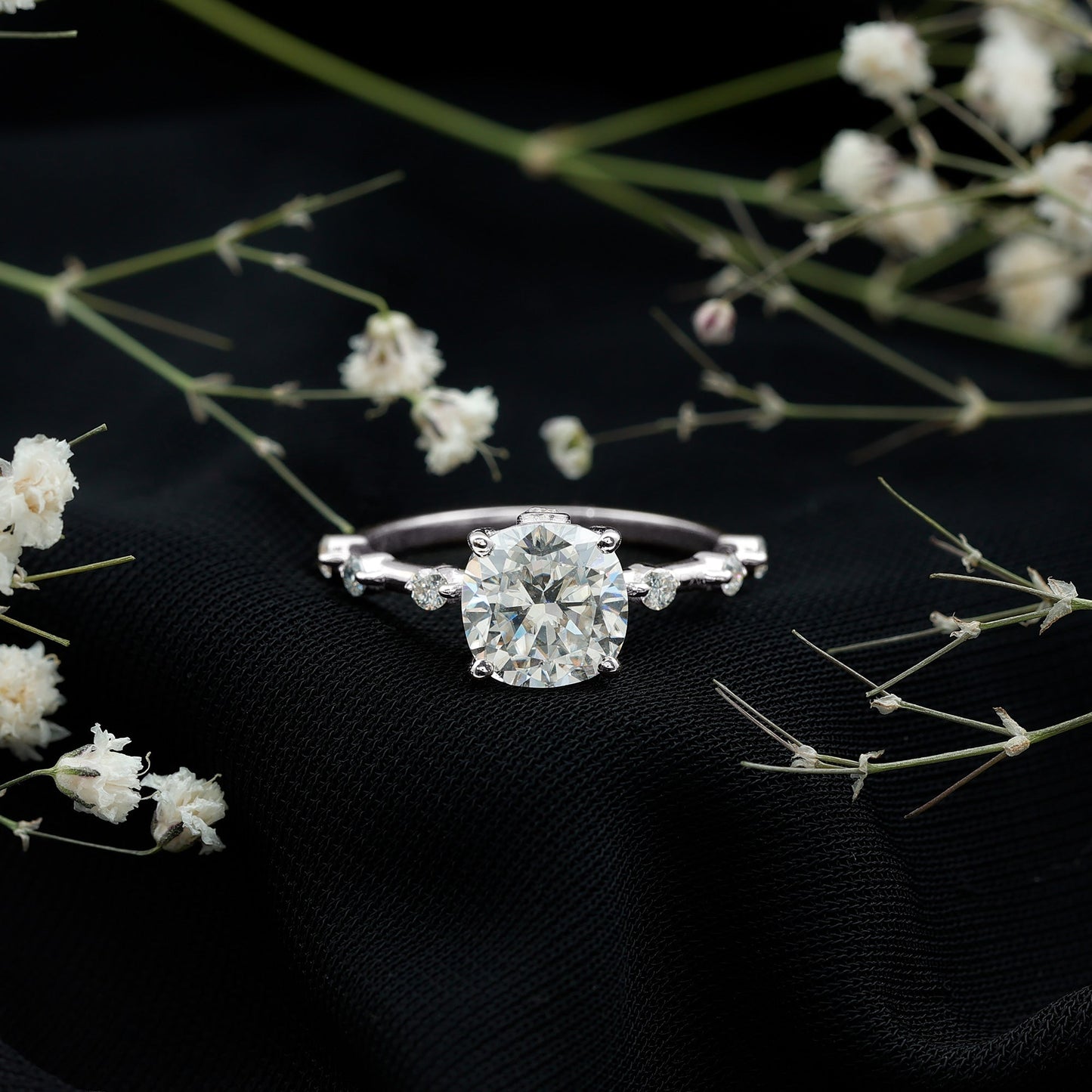 Cushion Cut 2 Carat Lab Grown Diamond Solitaire Engagement Ring with IGI Certificate