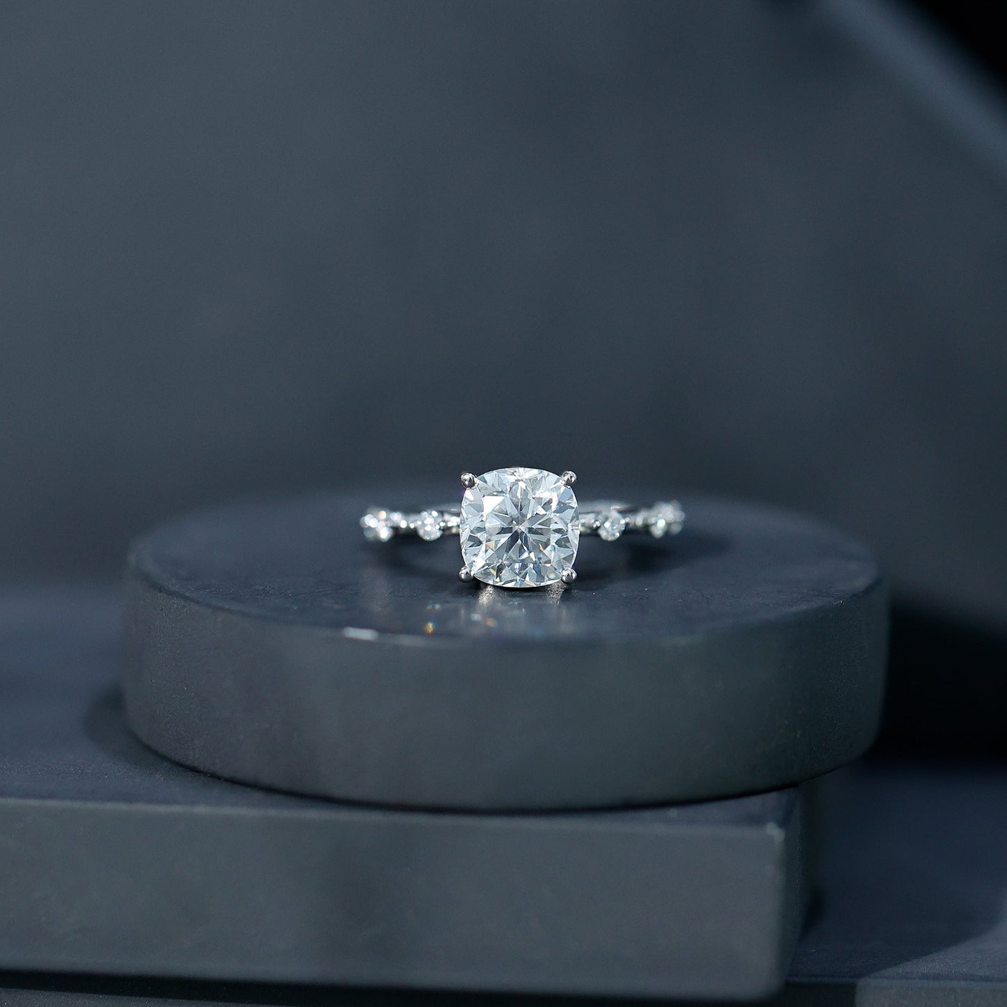 Cushion Cut 2 Carat Lab Grown Diamond Solitaire Engagement Ring with IGI Certificate