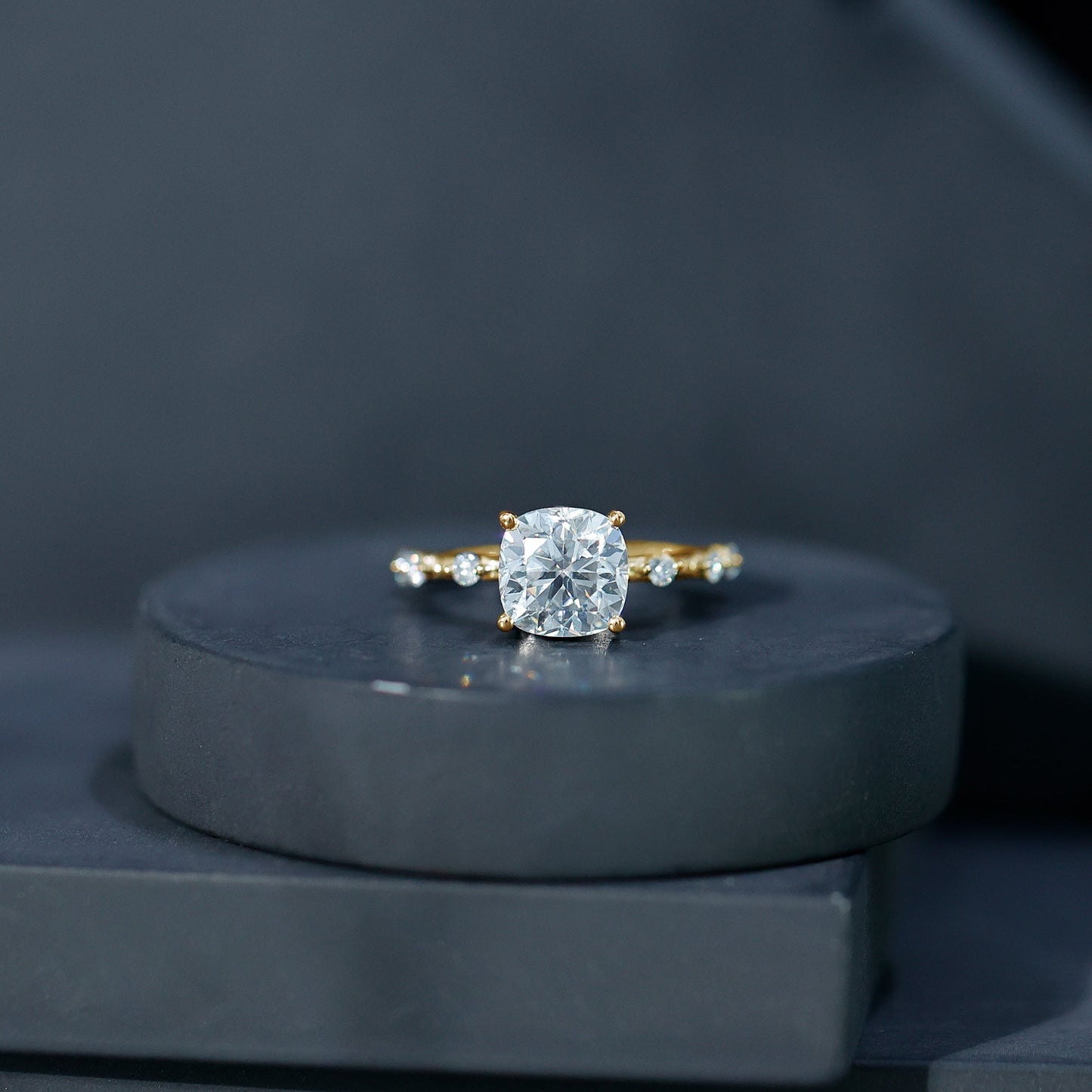 Cushion Cut 2 Carat Lab Grown Diamond Solitaire Engagement Ring with IGI Certificate