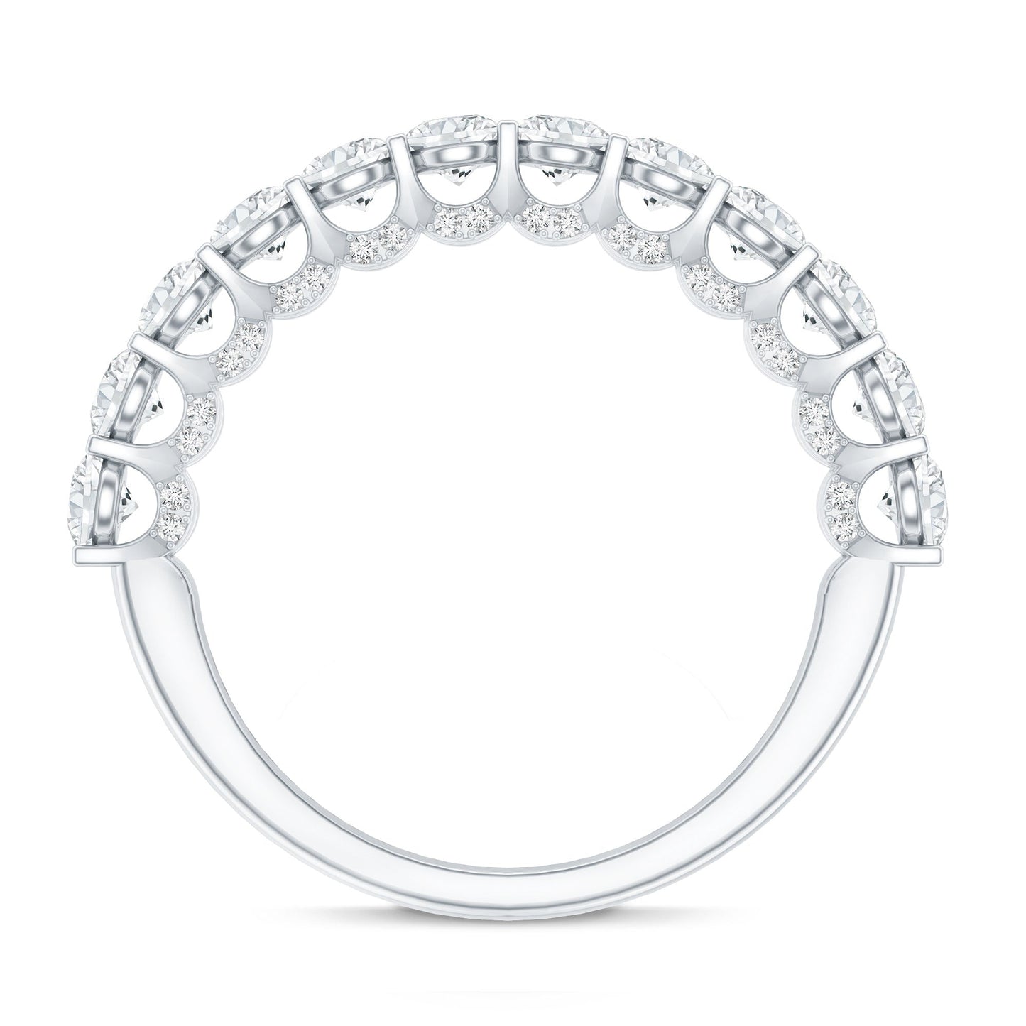 Lab Grown Diamond Half Eternity Wedding Band for Women