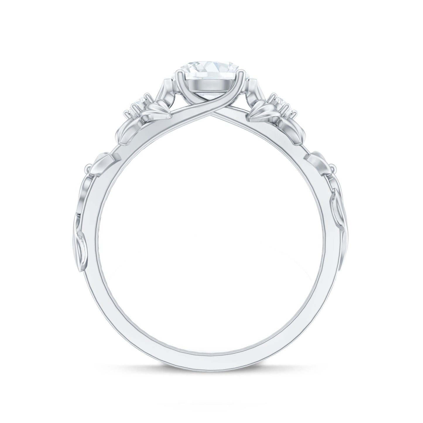 Designer Moissanite Flower Engagement Ring for Women