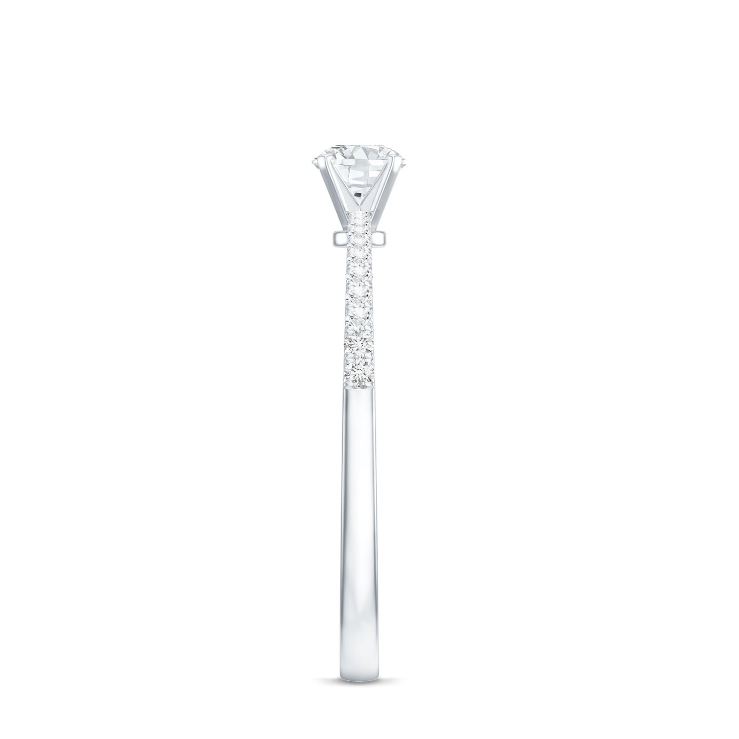 Certified 0.5 Carat Round Moissanite Solitaire Promise Ring