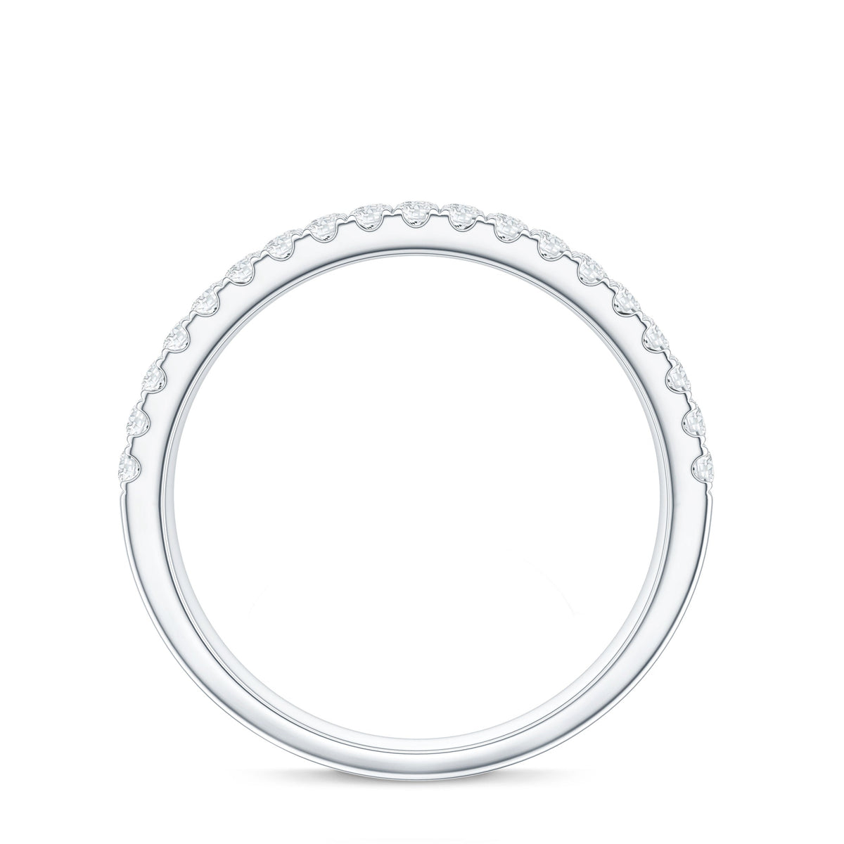 Three Row Moissanite Half Eternity Band Ring