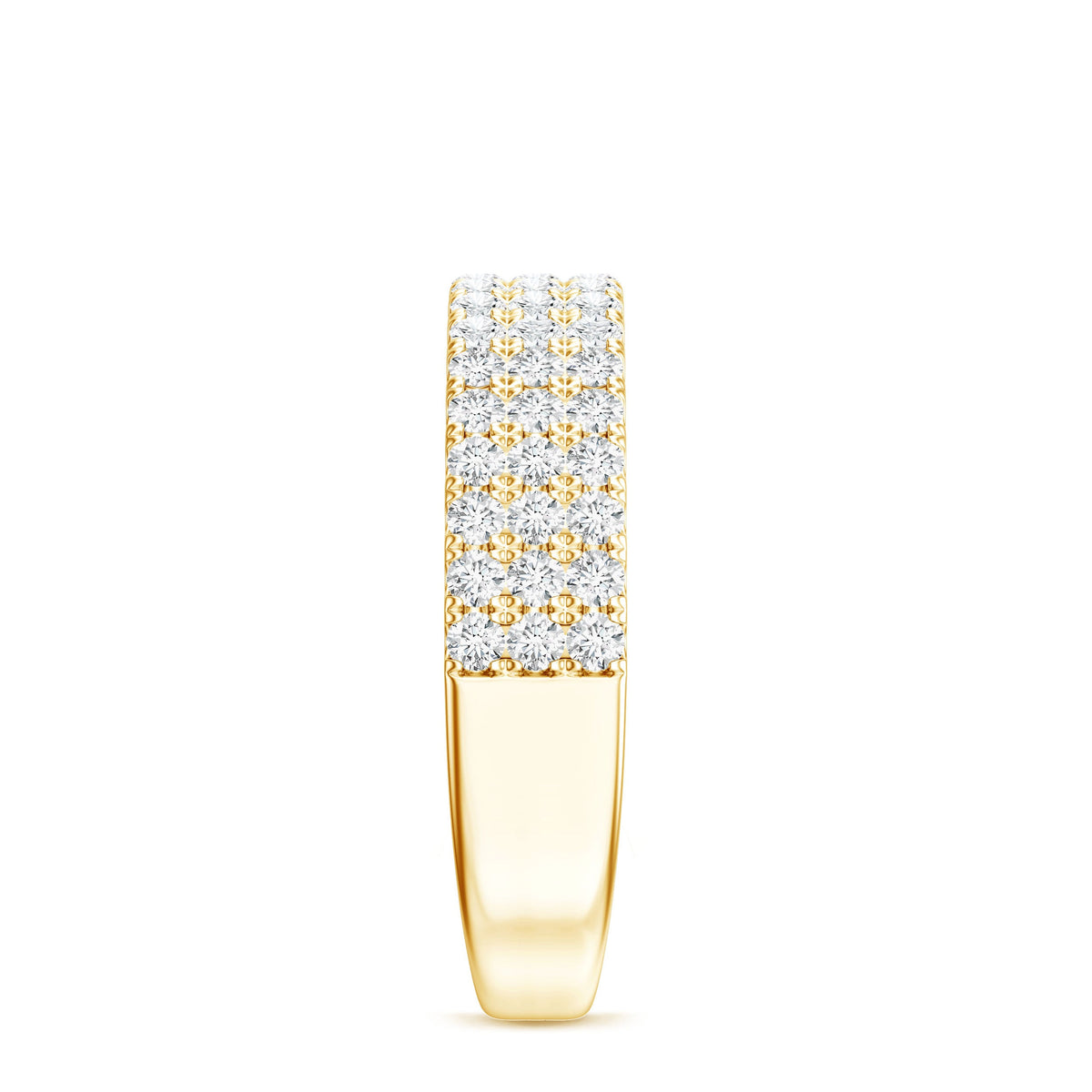 Three Row Moissanite Half Eternity Band Ring