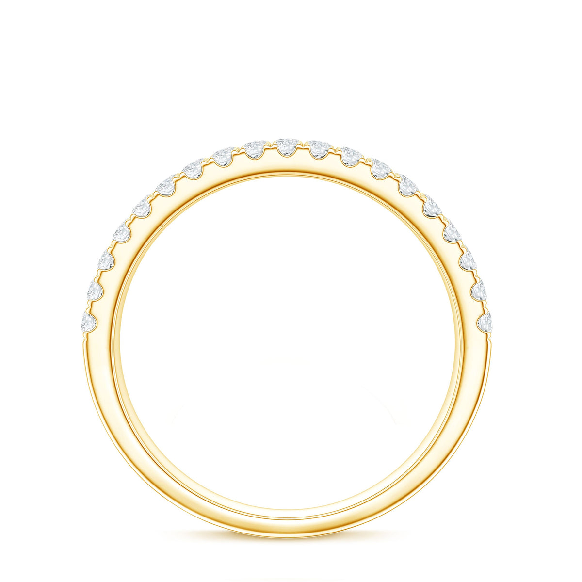 Three Row Moissanite Half Eternity Band Ring