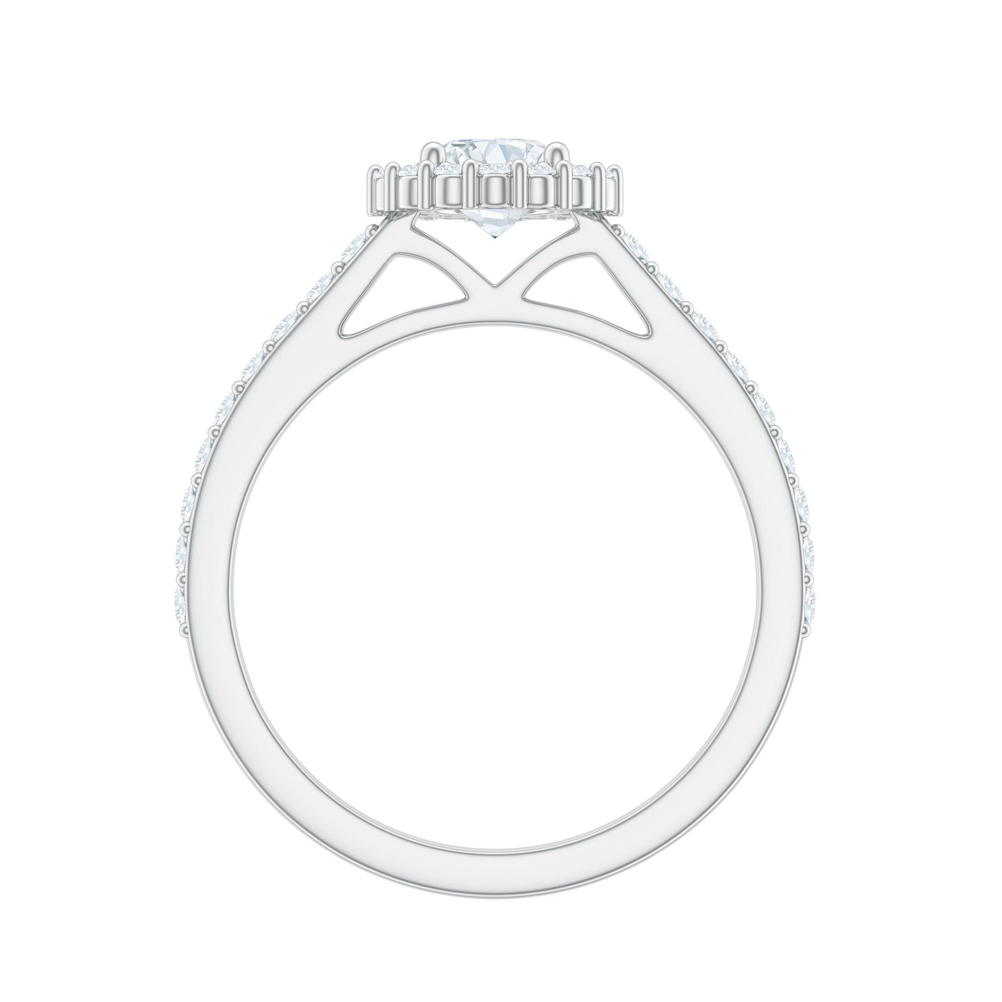 Classic Moissanite Halo Engagement Ring for Women