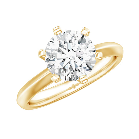 Brilliant Cut Solitaire Moissanite 2 CT Engagement Ring with Certificate