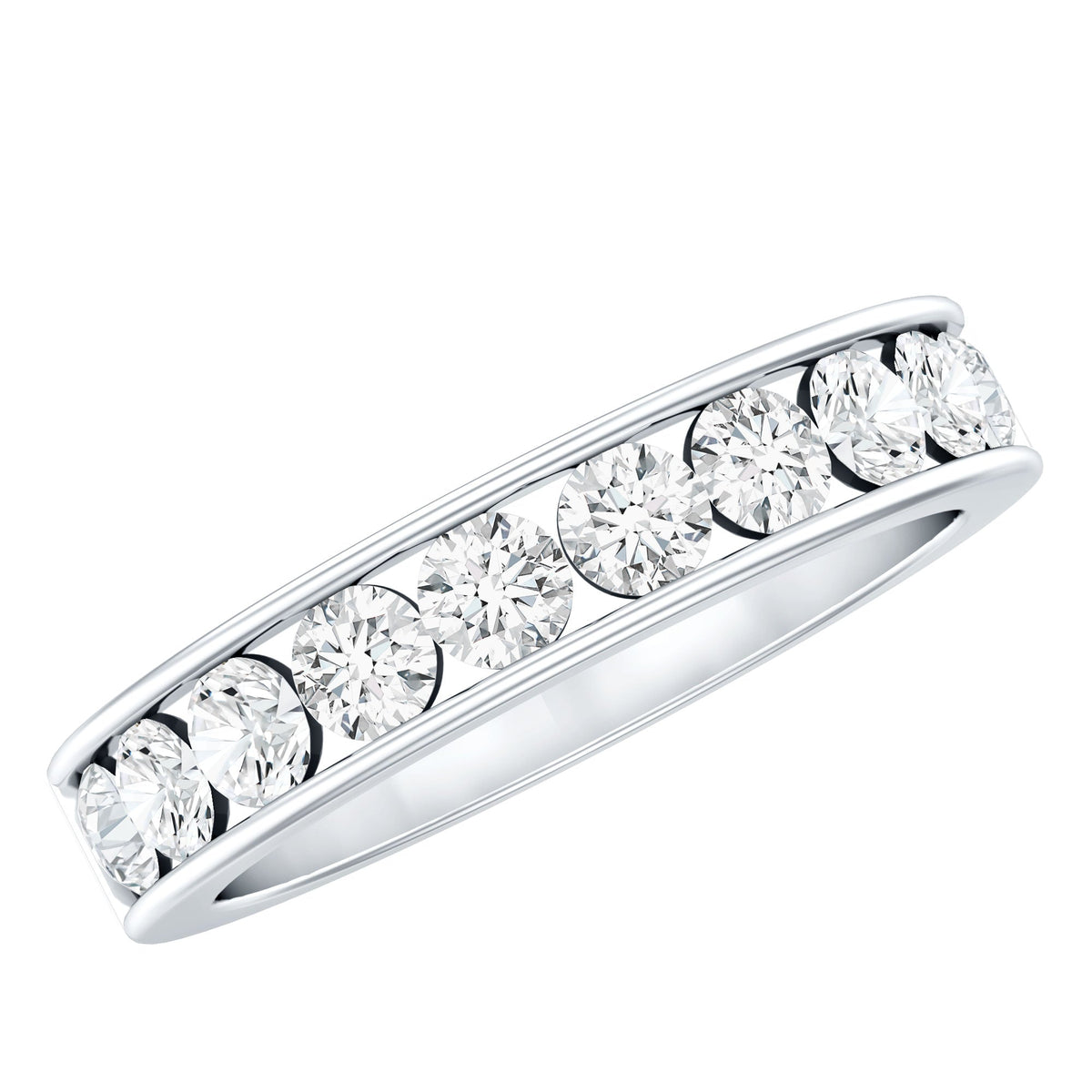 Channel Set Moissanite Half Eternity Band