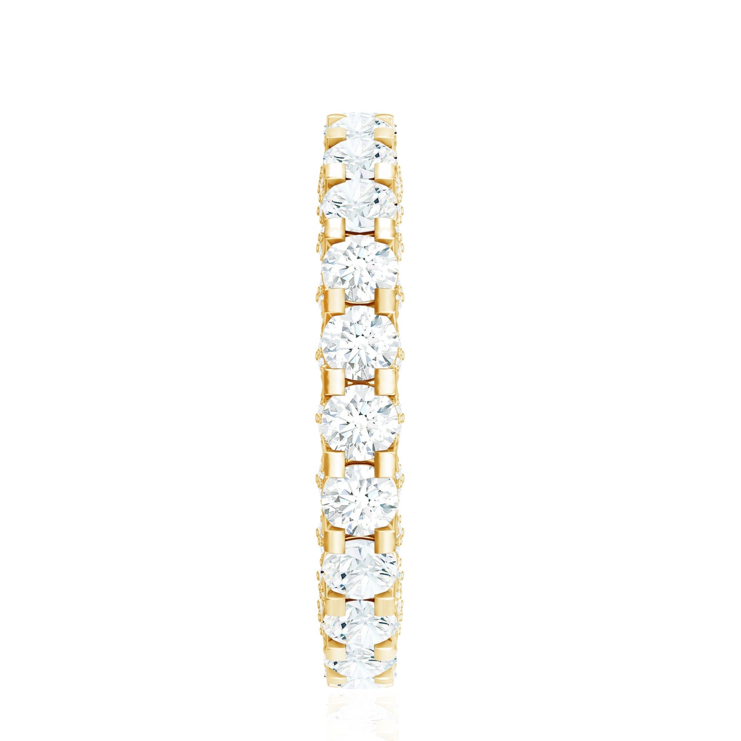 Certified Moissanite Eternity Band Ring in Shared Prong Set