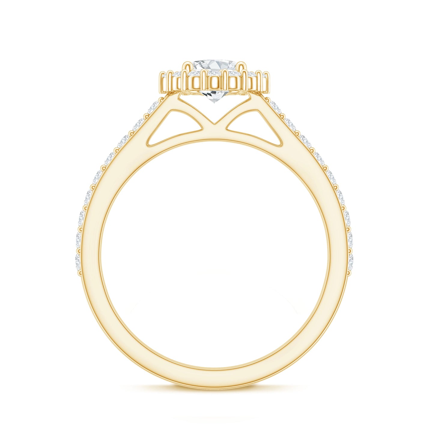 Classic Moissanite Halo Engagement Ring