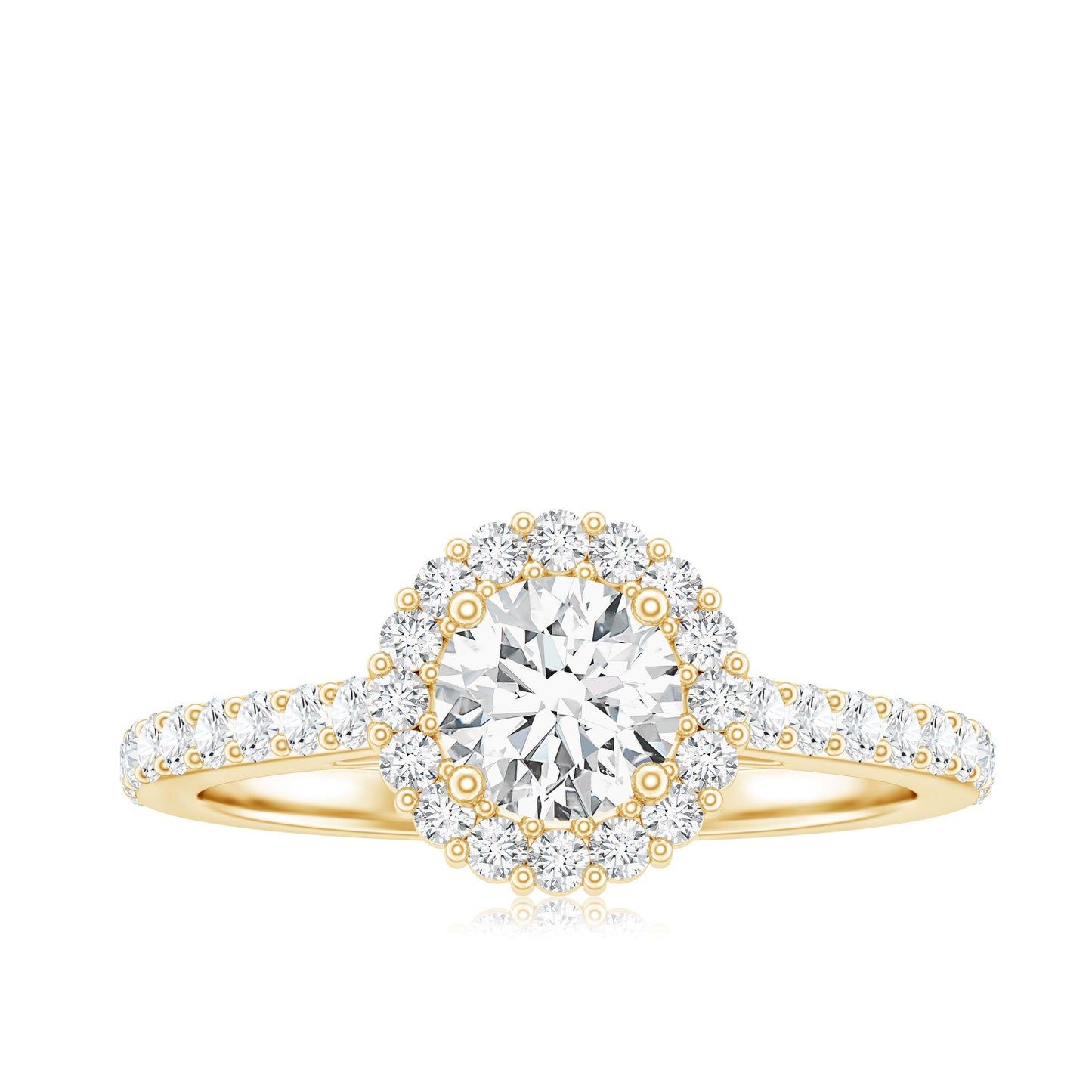 Classic Moissanite Halo Engagement Ring