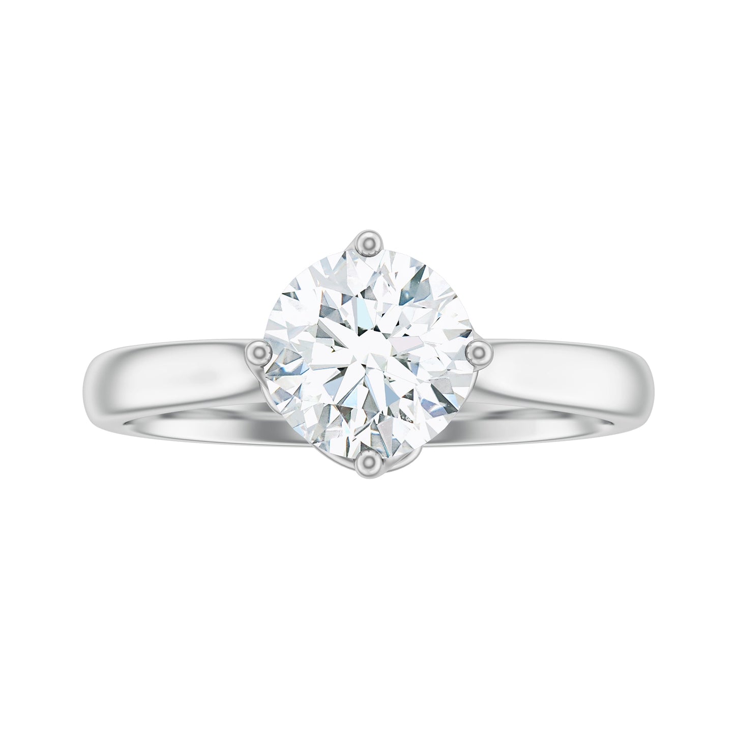 Twisted Prong Set Solitaire Moissanite Engagement Ring with Certificate