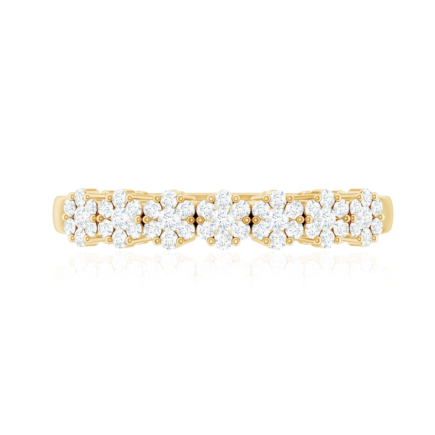 Minimalist Moissanite Flower Wedding Band for Women