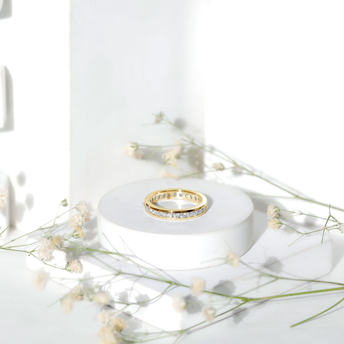 Channel Set Round Moissanite Full Eternity Band Ring