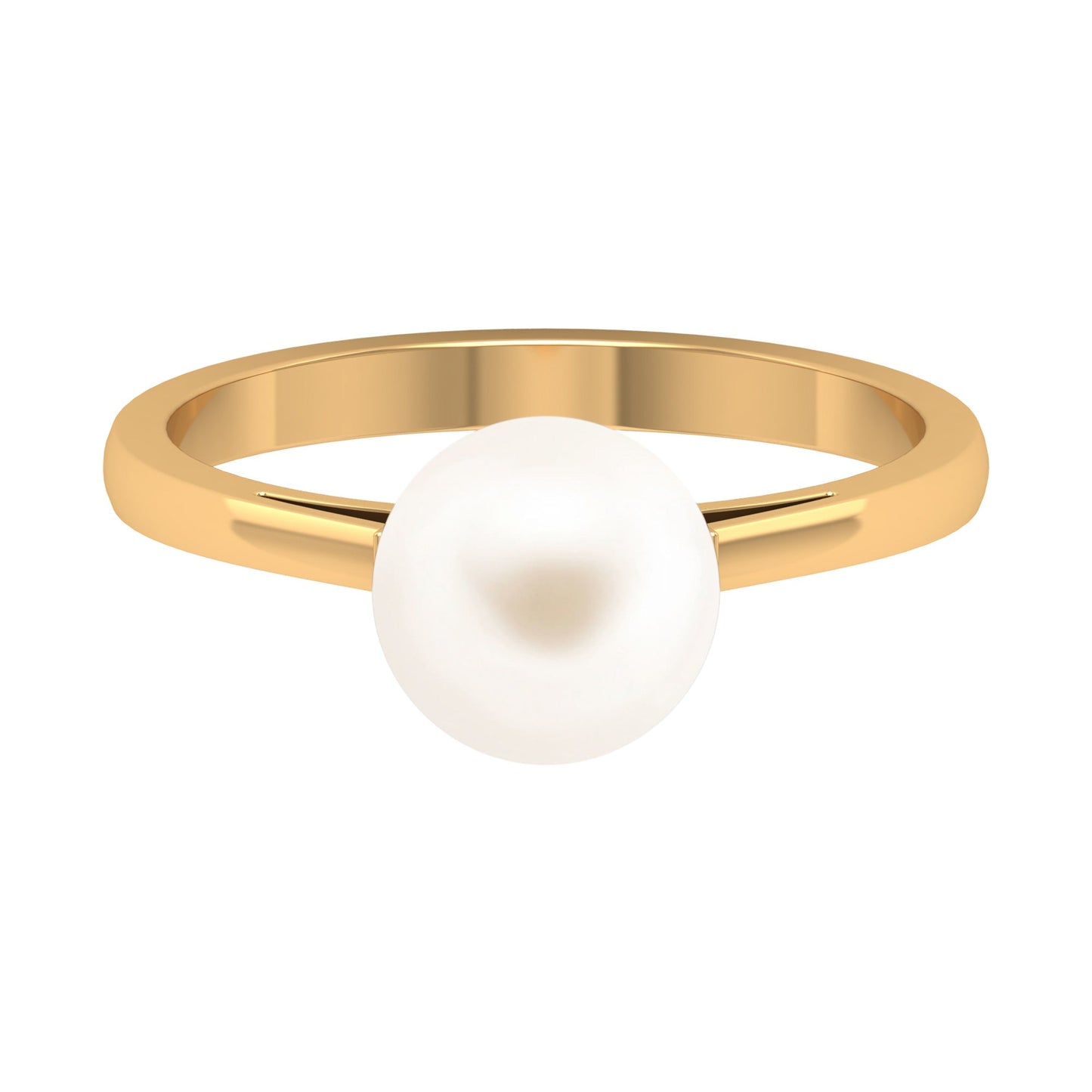 7.4 Carat Freshwater White Pearl Solitaire Engagement Ring
