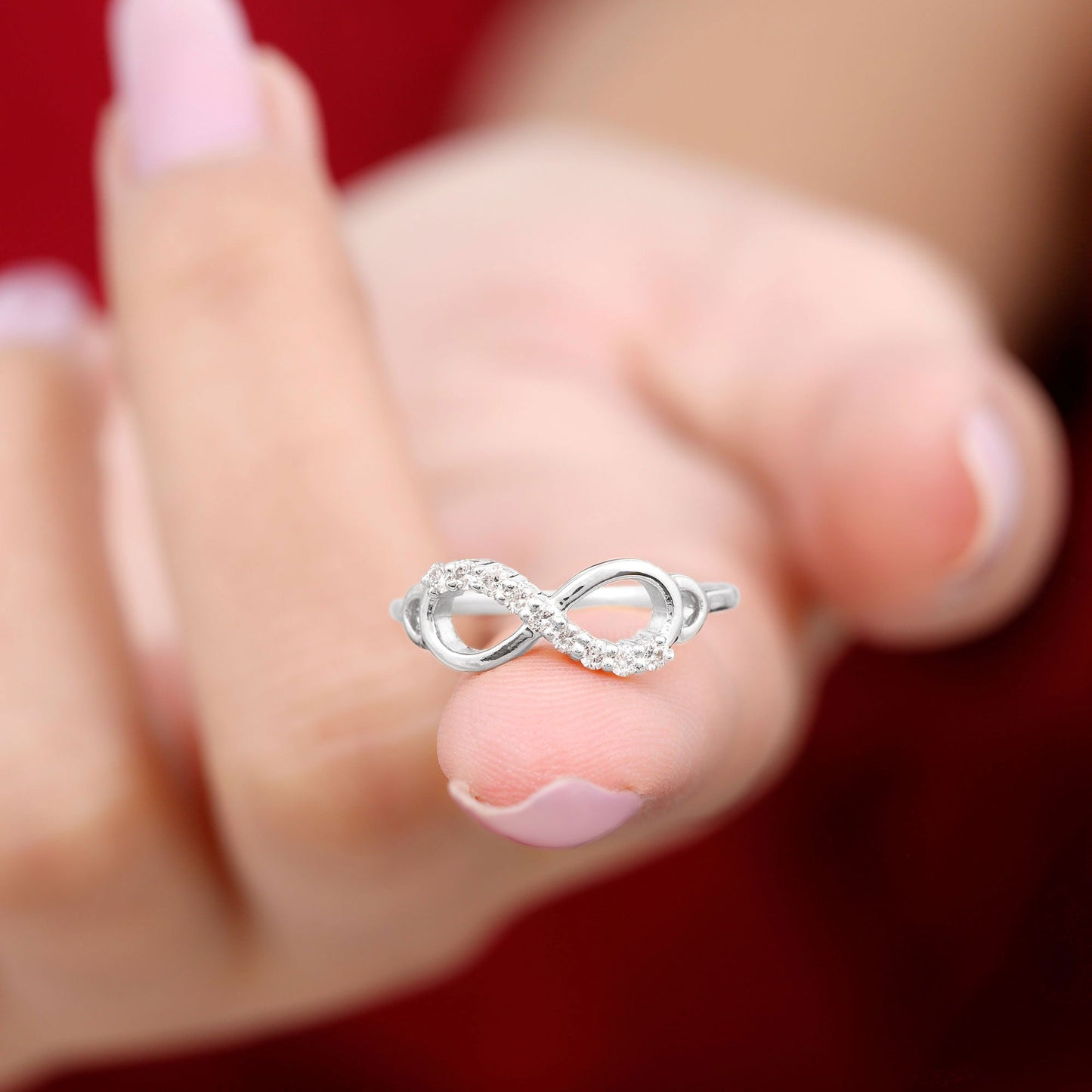 Certified Prong Set Diamond Infinity Promise Ring