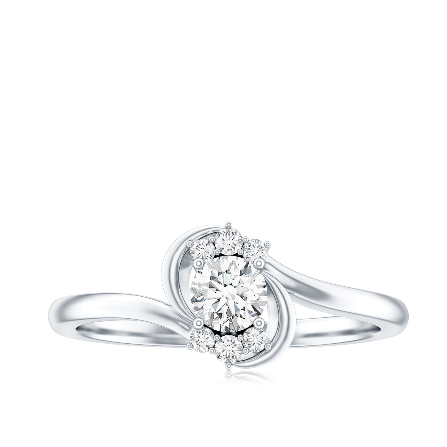 Certified Real Diamond Promise Ring with Bypass Shank