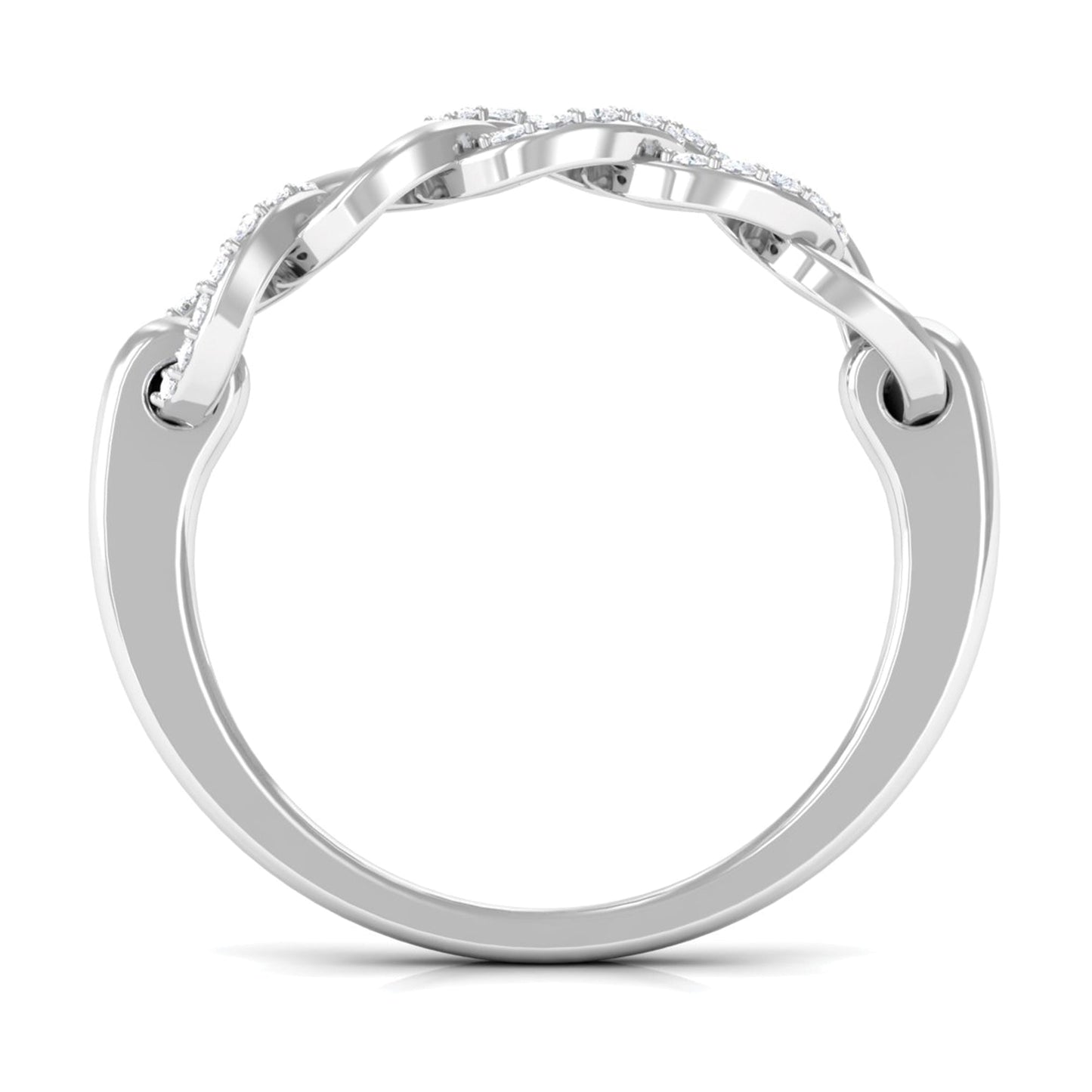 Contemporary Diamond Interlock Ring with Certificate
