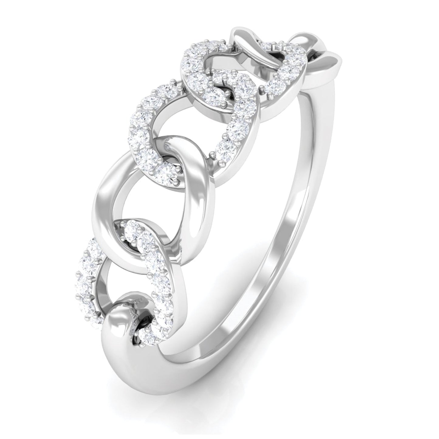 Contemporary Diamond Interlock Ring with Certificate