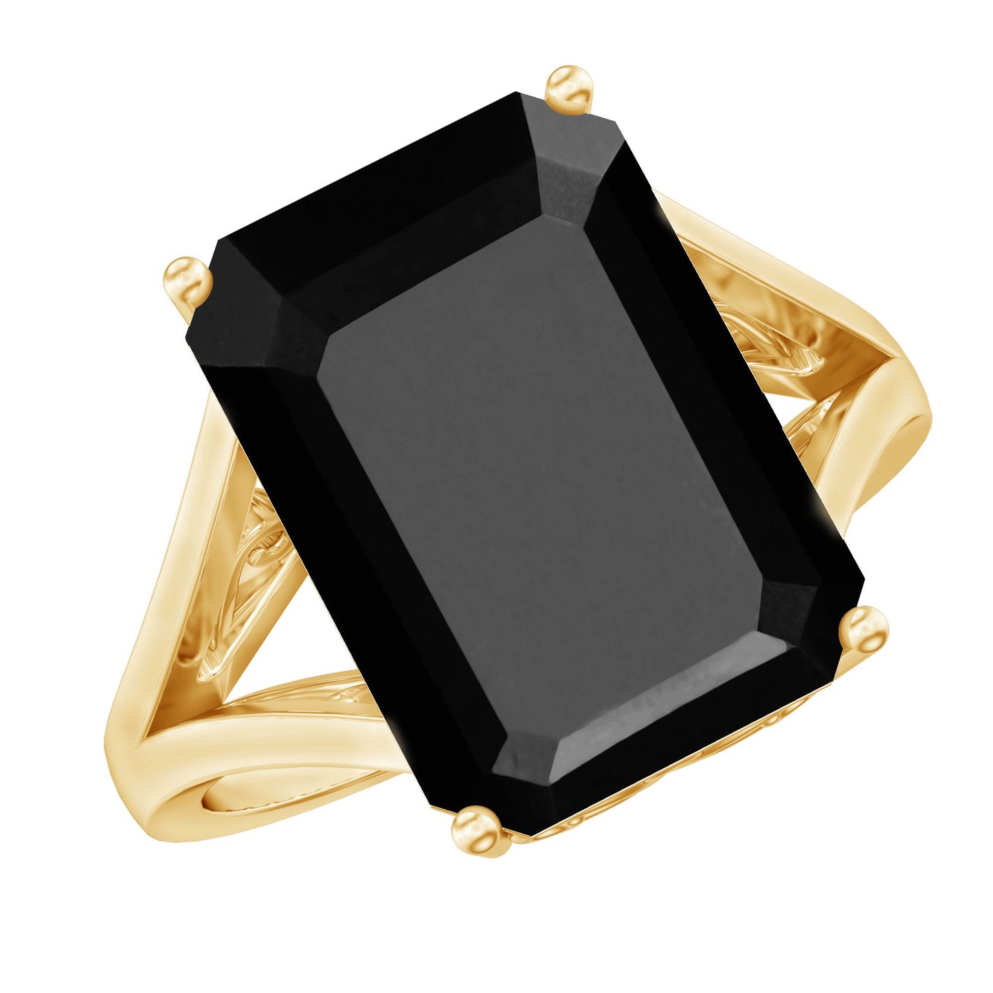 9 Carat Solitaire Lab Grown Black Diamond Emerald Cut Engagement Ring