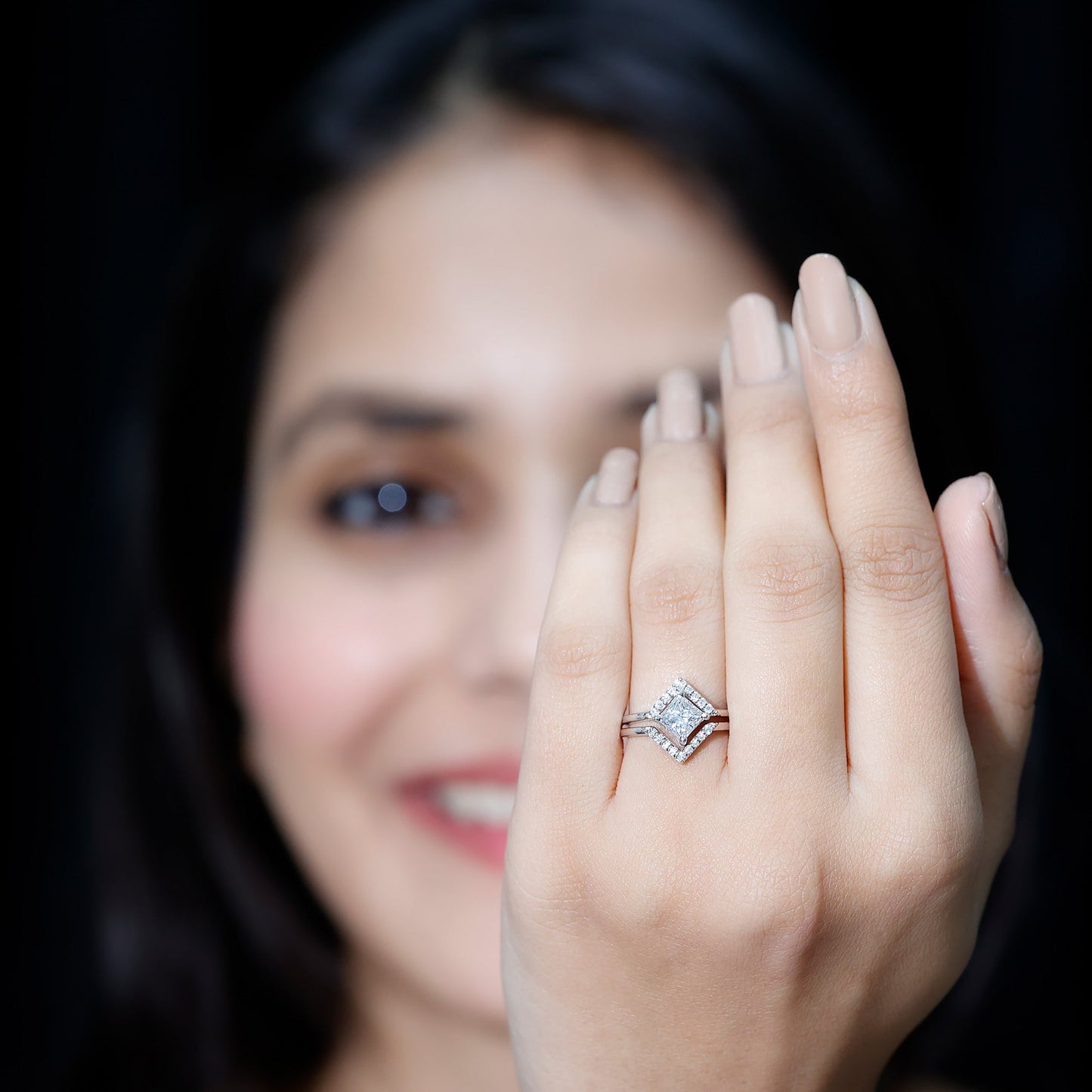 Princess Cut Lab Grown Diamond Bridal Ring Set