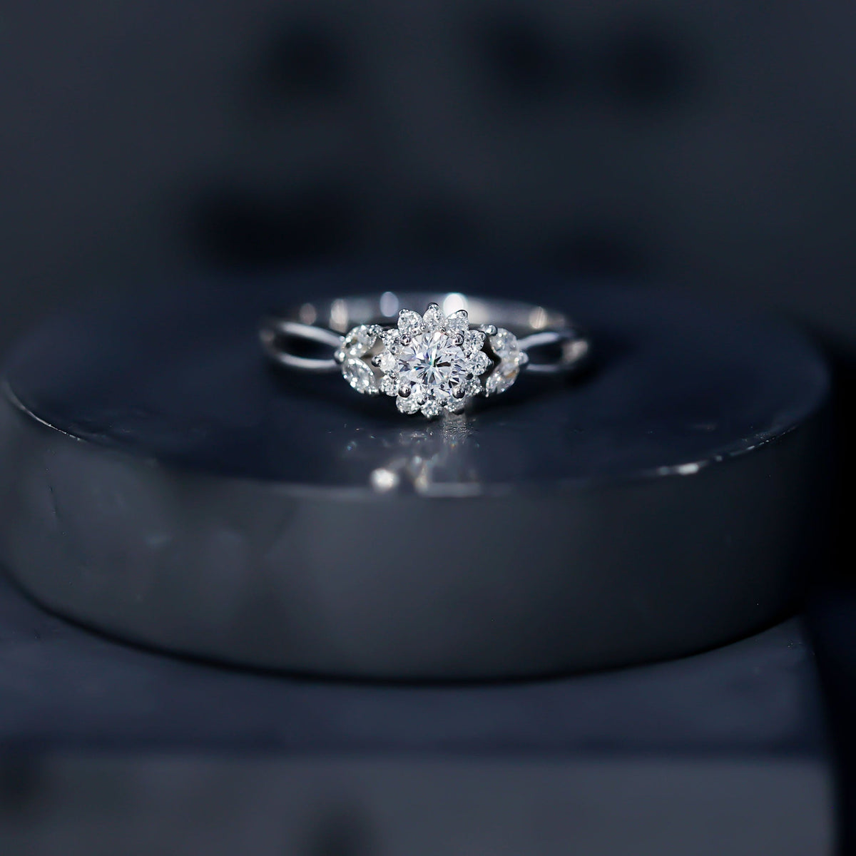 Halo Style Lab Grown Diamond Nature Engagement Ring