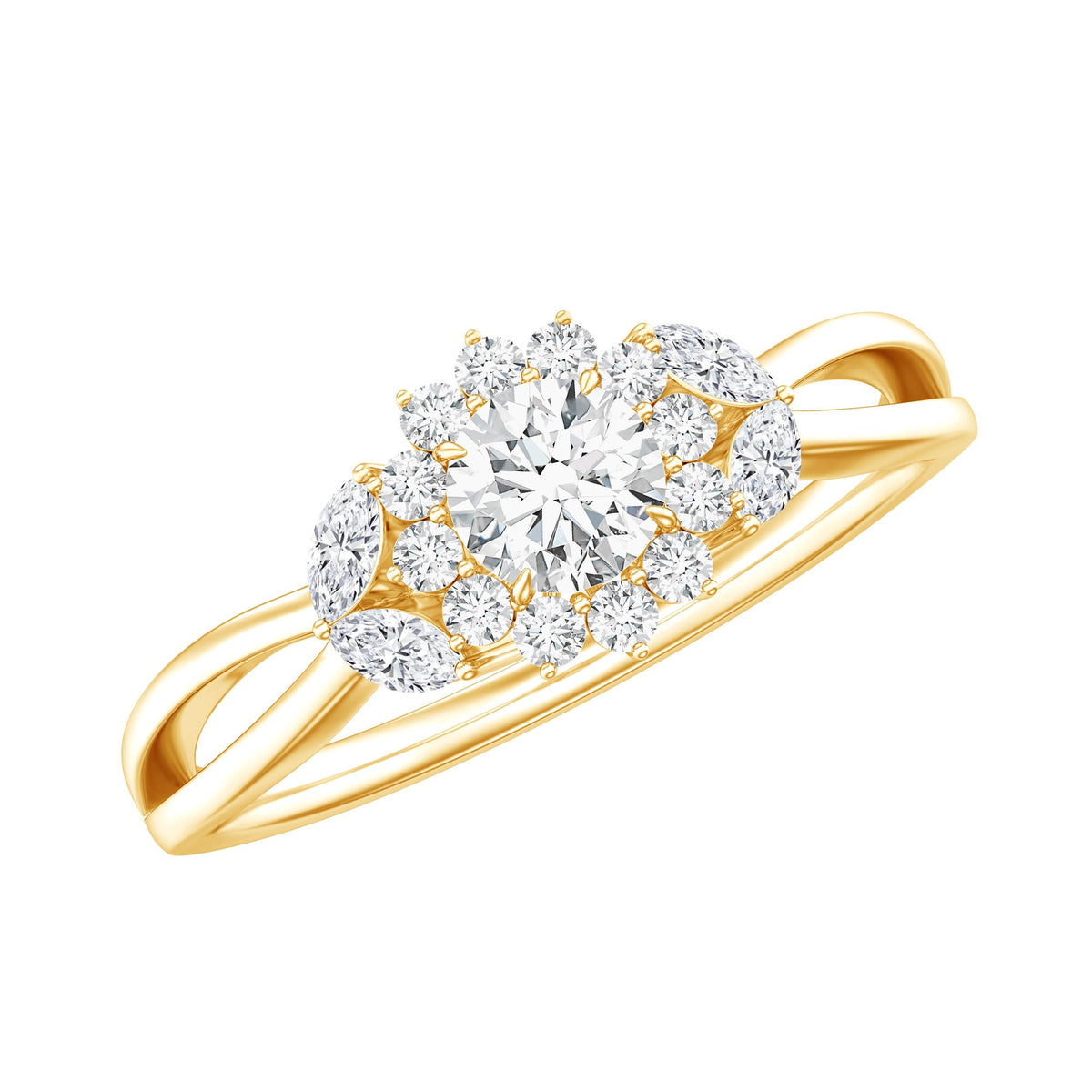 Halo Style Lab Grown Diamond Nature Engagement Ring