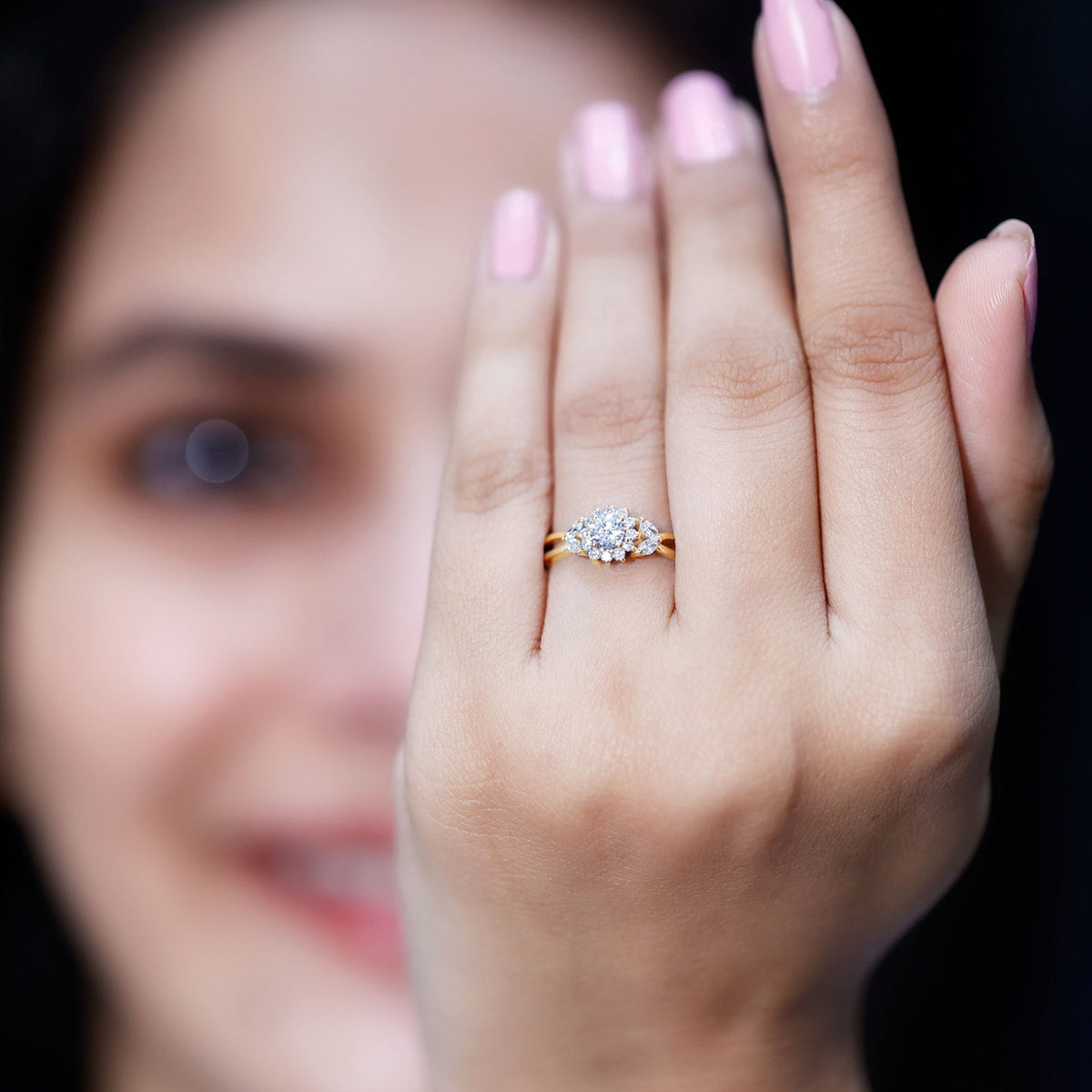 Halo Style Lab Grown Diamond Nature Engagement Ring