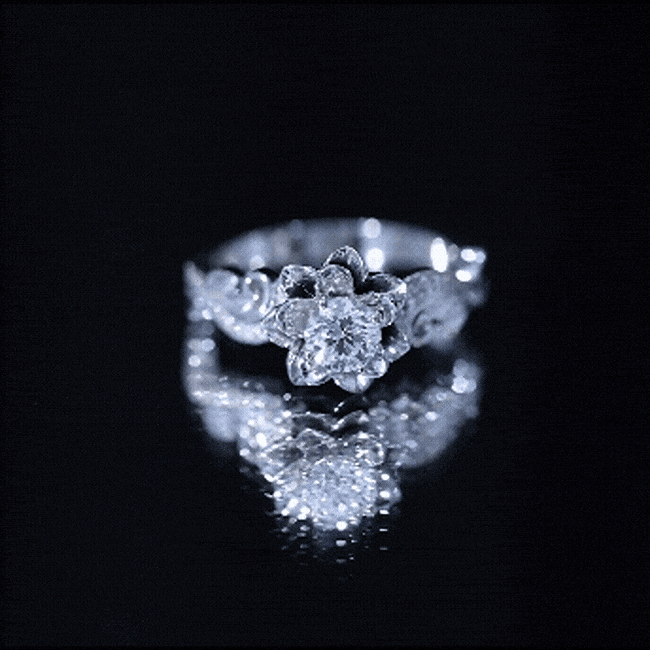 Lab Grown Diamond Flower Engagement Ring for Her