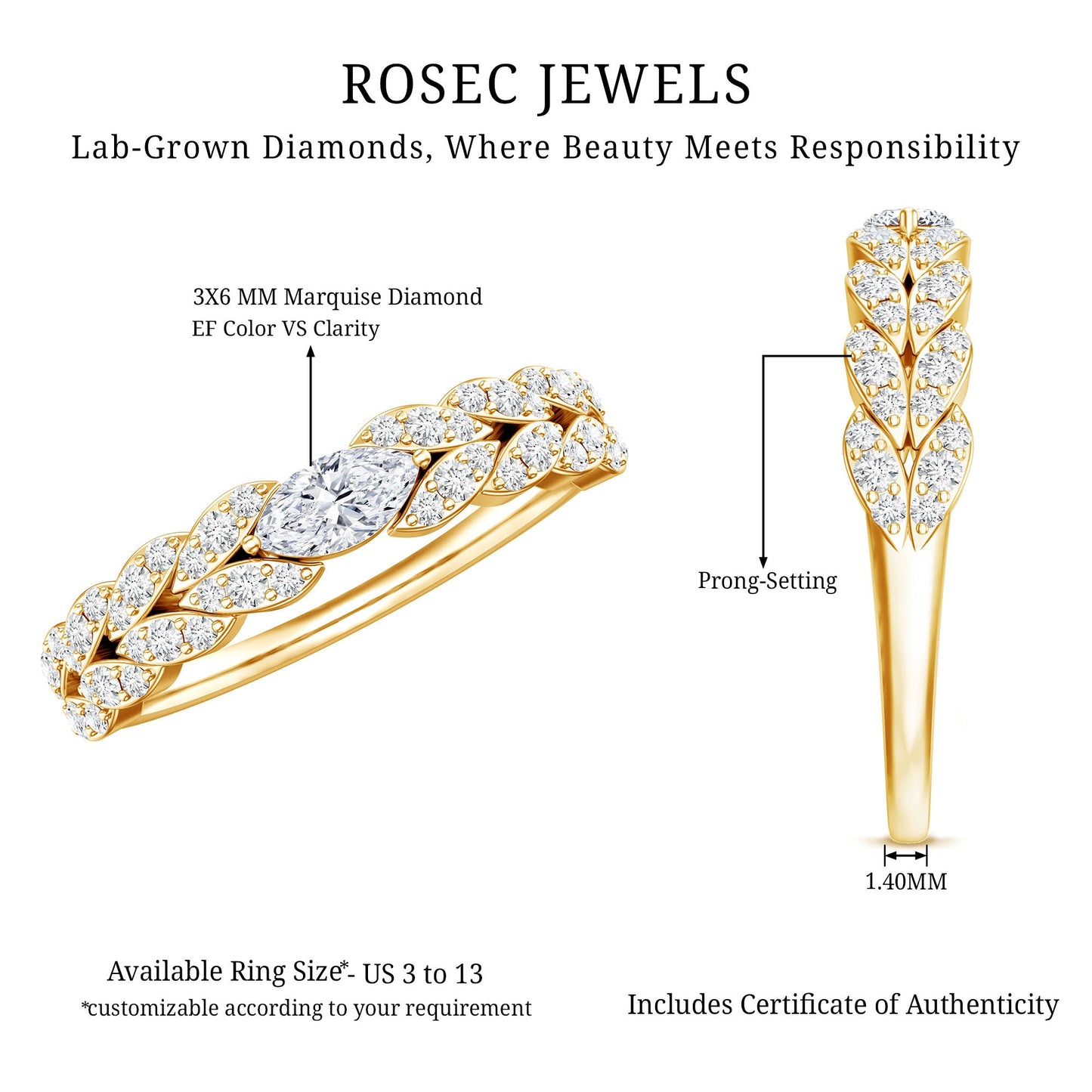 Lab Grown Diamond East West Eternity Ring for Her