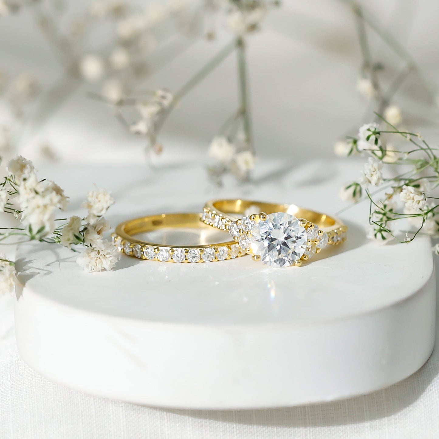 Certified Lab Grown Diamond Engagement Ring With Ring Guard for Her