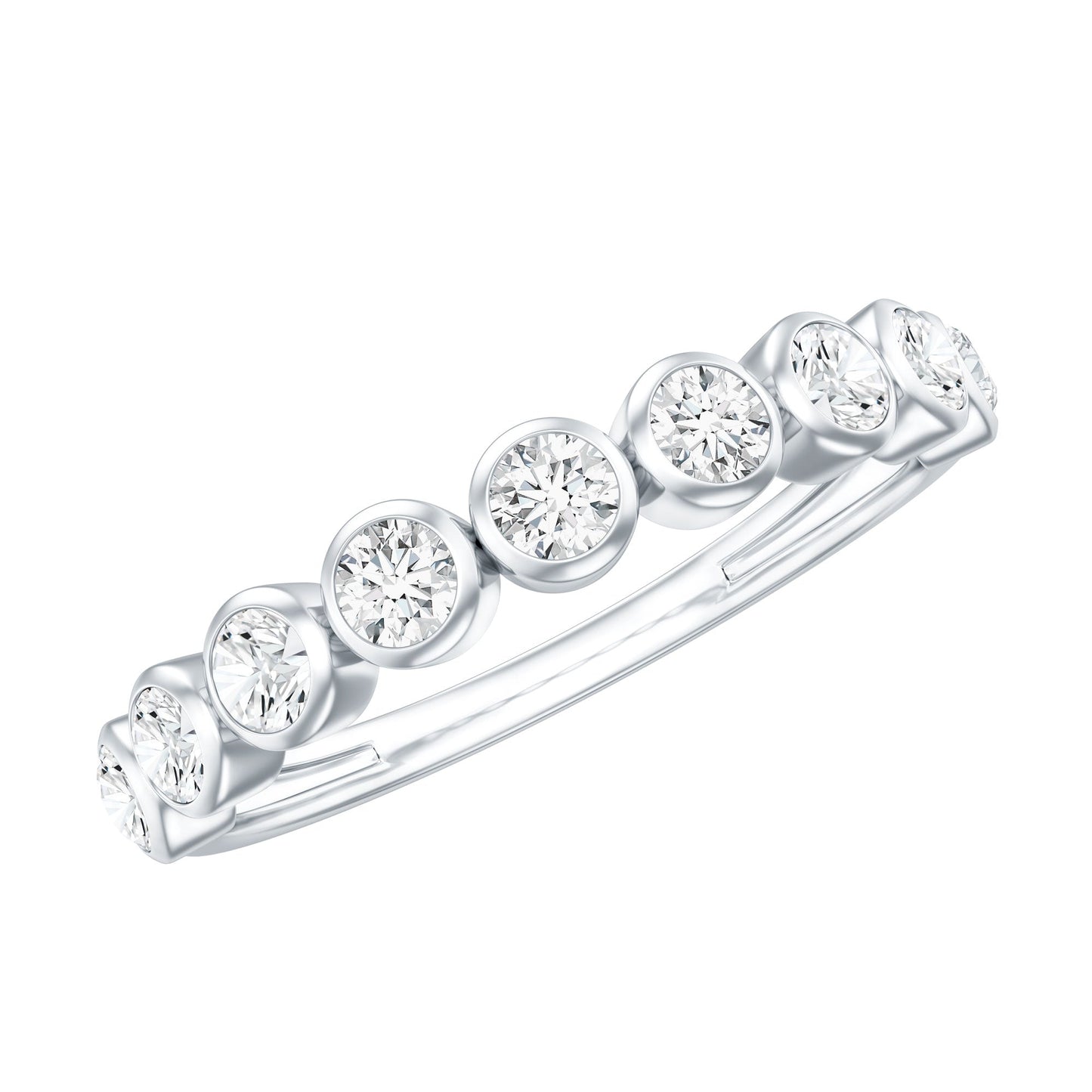 Bezel Set Lab Grown Diamond Half Eternity Ring