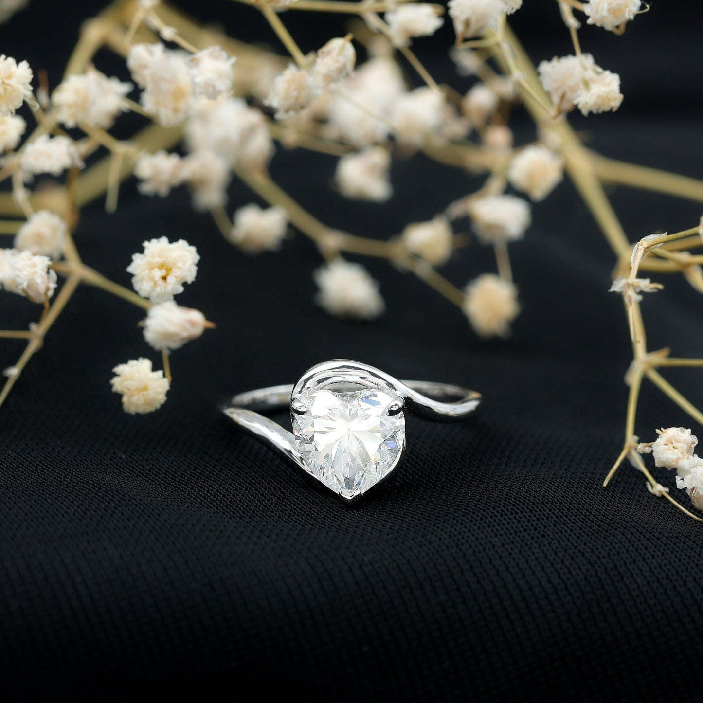 2 Carat Lab Grown Diamond Heart Shape Engagement Ring For Her
