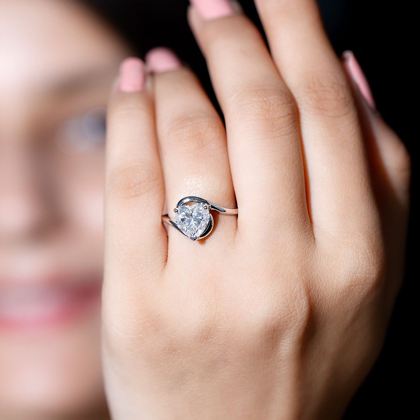 2 Carat Lab Grown Diamond Heart Shape Engagement Ring For Her