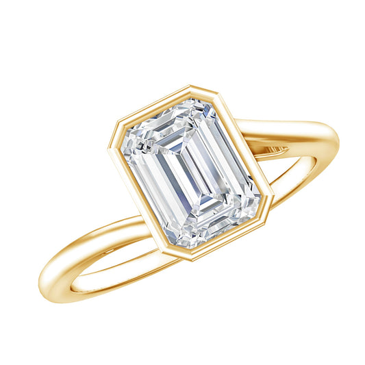 Bezel Set Lab Grown Diamond Bypass Engagement Ring