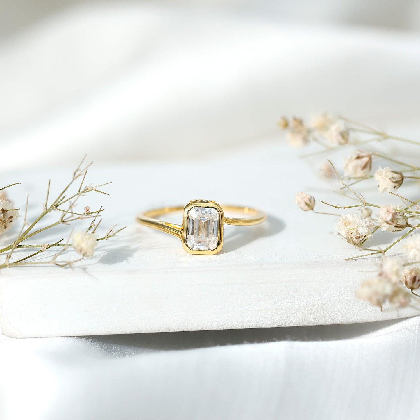 Bezel Set Lab Grown Diamond Bypass Engagement Ring